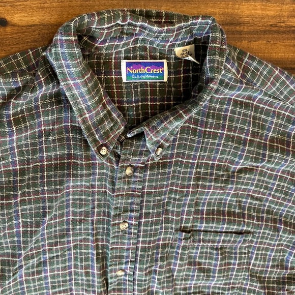 Northcrest Vintage Green Plaid Flannel size 3XL - Picture 2 of 3
